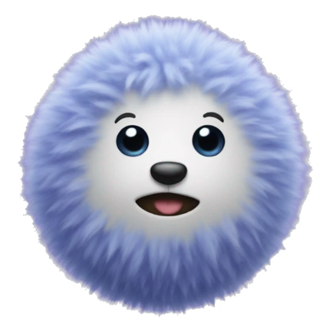 blue fluffy ball with purple polka dots sticker