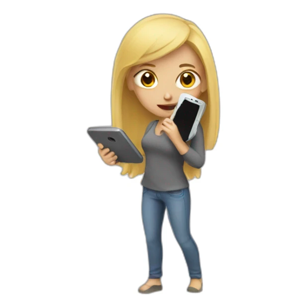 woman steal phone sticker