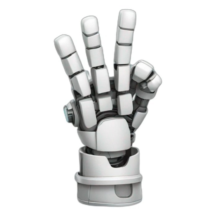 the robot hand gives a thumbs up sticker