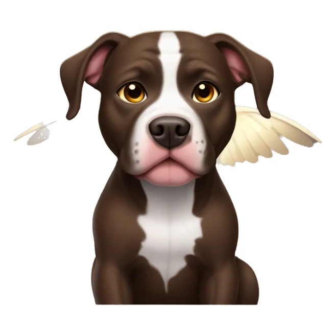 Dark brown pitbull with halo and wings sticker