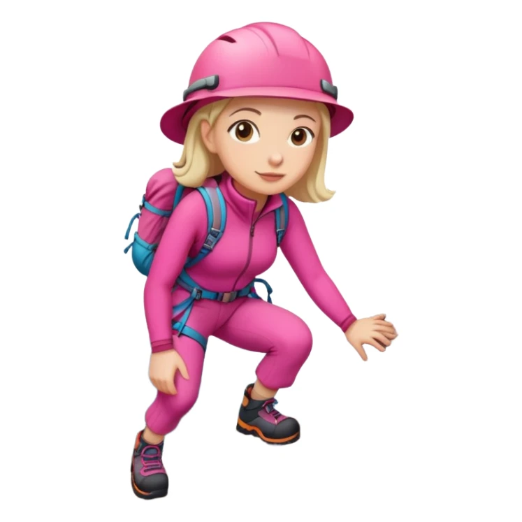 woman in pink clothes mountain climbing sticker