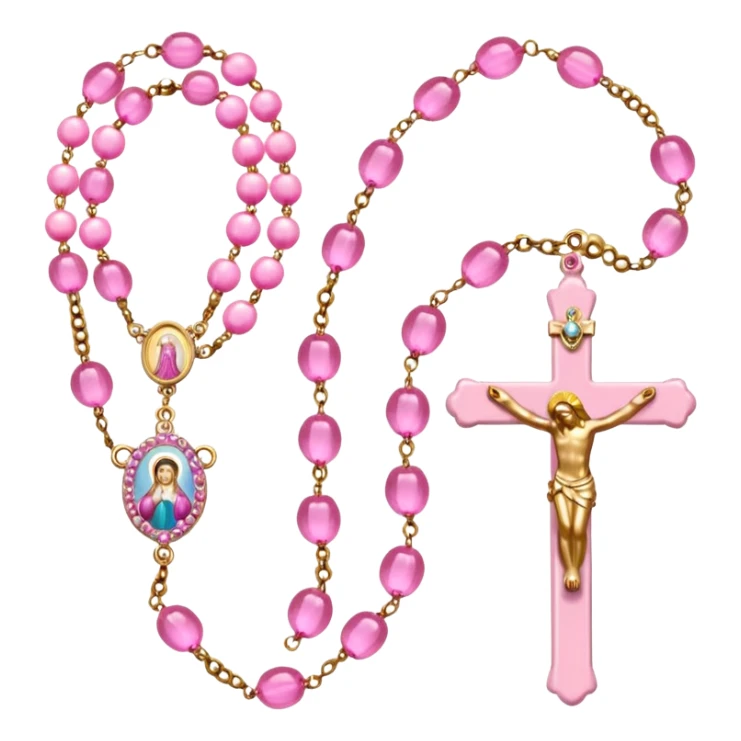make catholic rosary with very girly pink tones. sticker