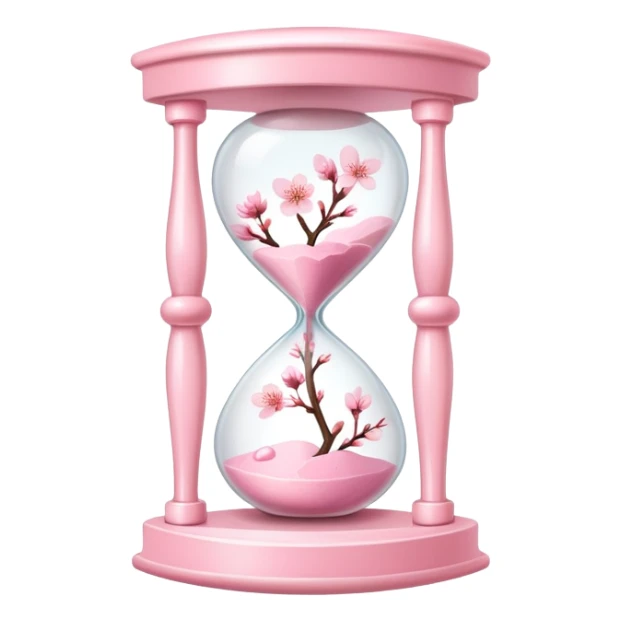 Pink pastel and white Cherry Blossom hourglass sticker