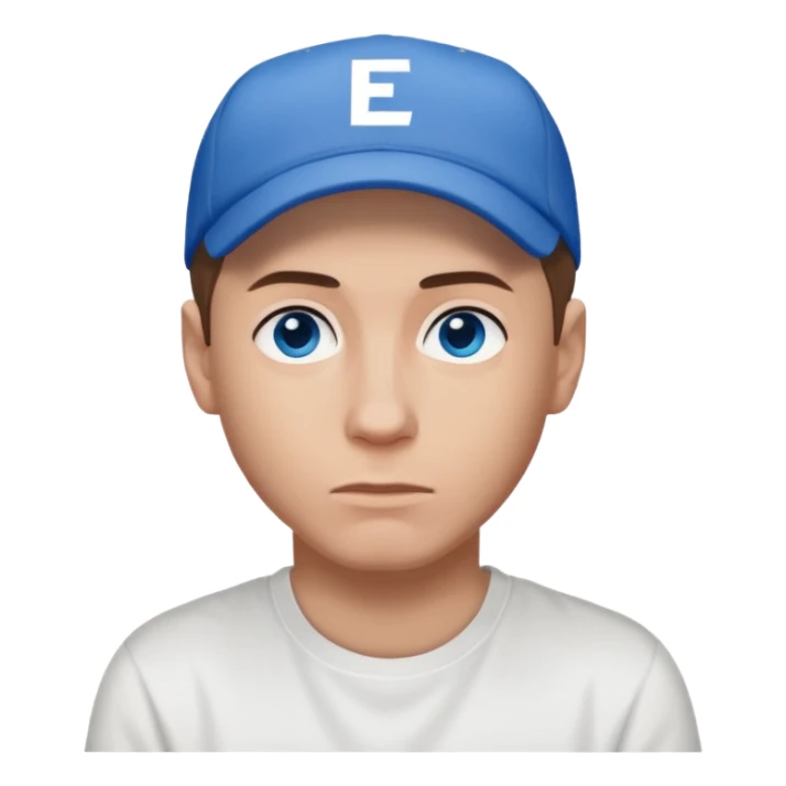 Eminem with blue eyes, brown hair sticker