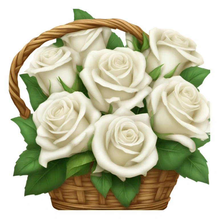 White rose bouquet in basket sticker