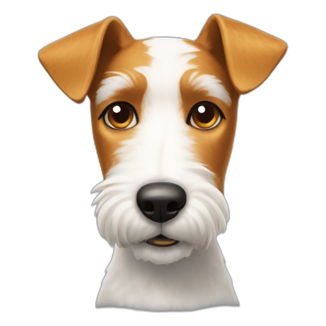 Fox terrier with one pointy ear and the other ear folded sticker