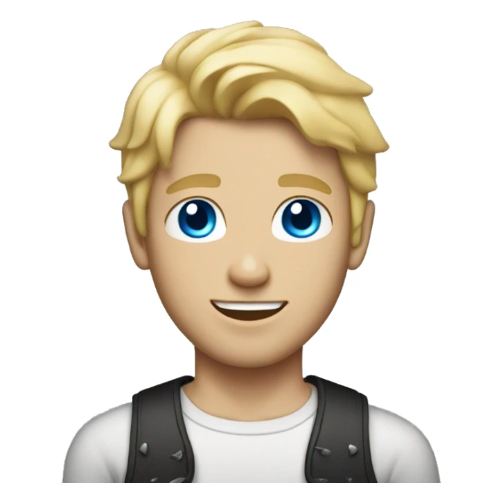 Blonde hair  middle part, blue eyed boy with abs sticker