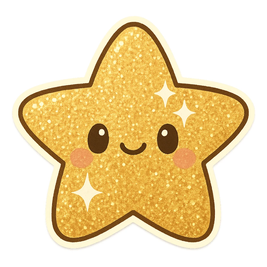 glitter object sticker