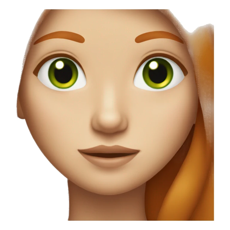 Ginger straight long hair girl with green eyes  sticker