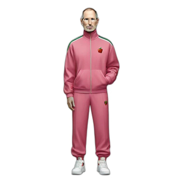 Steve Jobs with Gucci jogging suit with Jordan’s sneakers  sticker