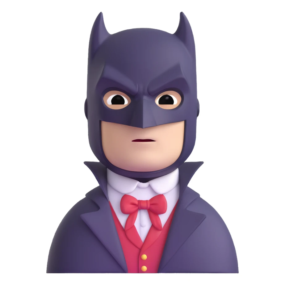 Batman with his black bat mask wearing Victorian era clothes and top hat sticker