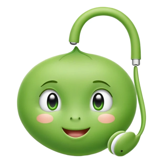winking cute green pea with airpods sticker