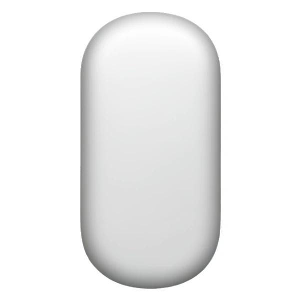 Plain pill tablet with a line in the middle with an oblong shape sticker