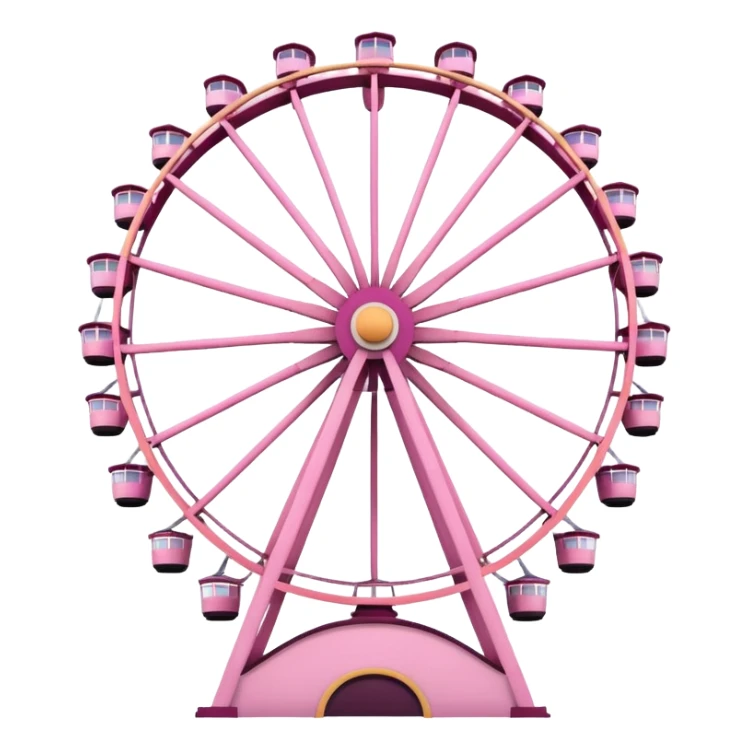 mix light pink dark pink and white theme park Ferris wheel sticker