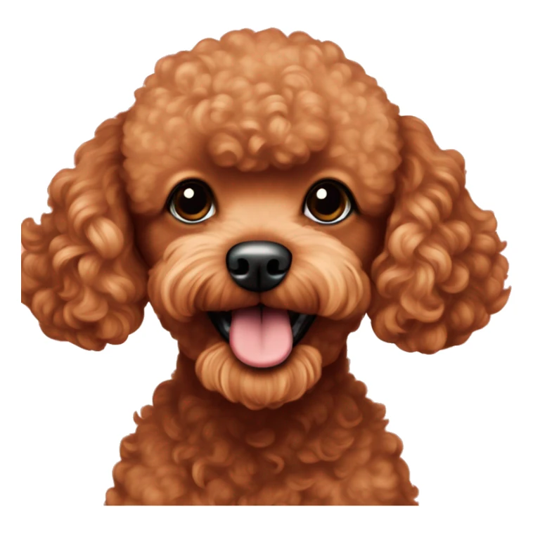Red toy poodle with white goatee and long legs sticker