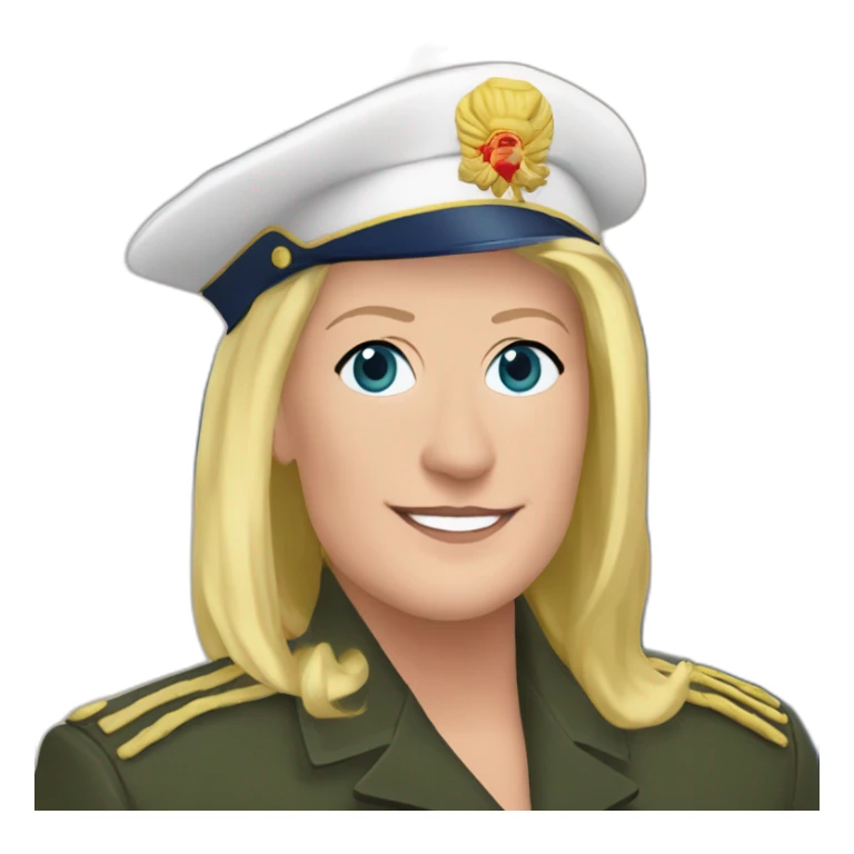 Marine Le Pen avec des cornes sticker