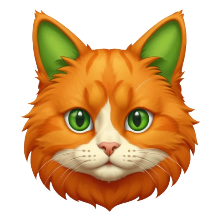 try orange cat missing his right eye and has a green left eye, with an orange patch of fur near his nose sticker