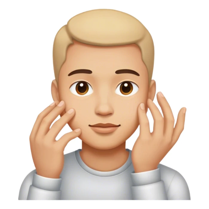 A hand touching a face in a sweet way man  sticker