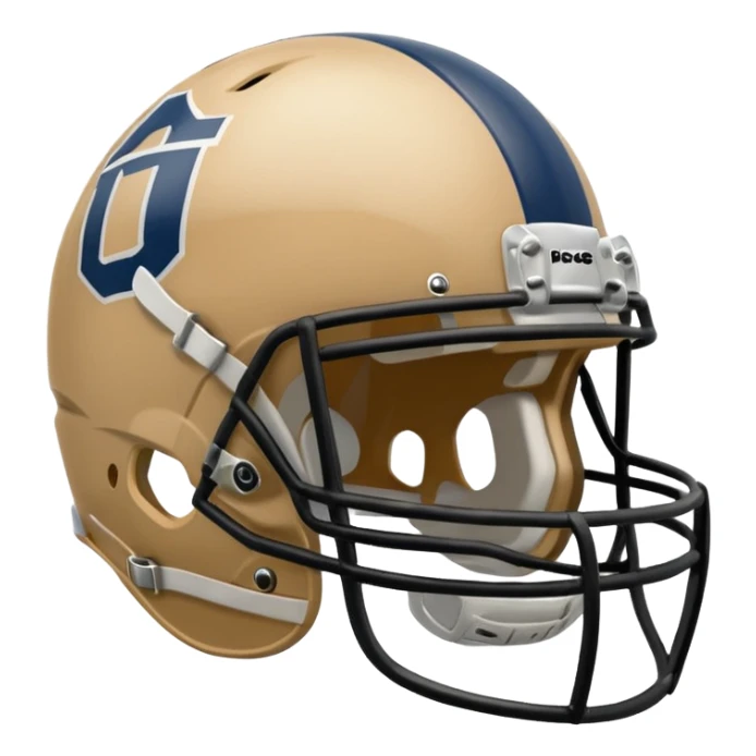 College football player helmet in light tan color  sticker