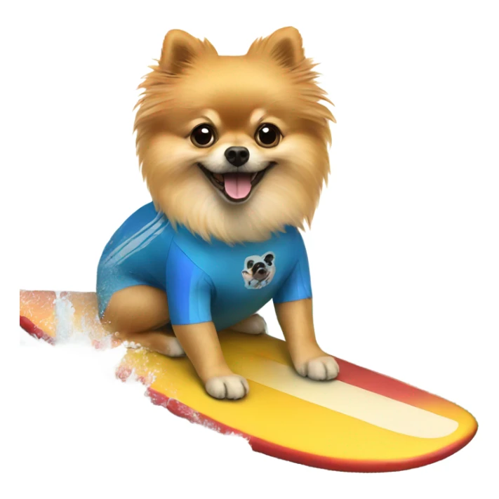 Pomeranian surfing sticker