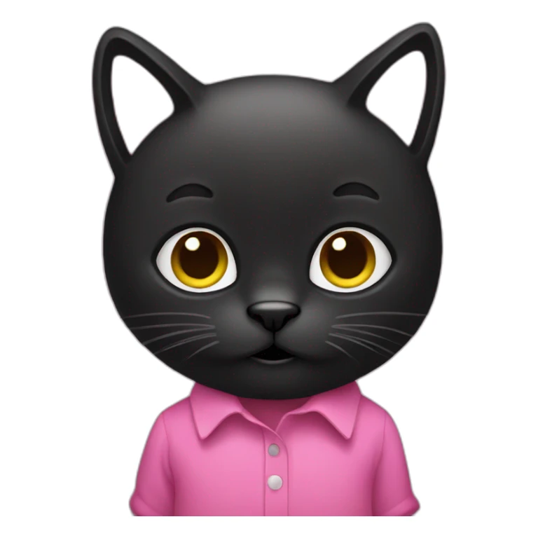 black-cat-with-pink-shirt-poping sticker