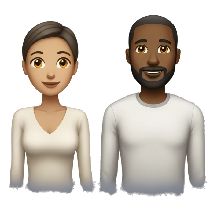 Couple black man with beard and very light skinned woman sticker