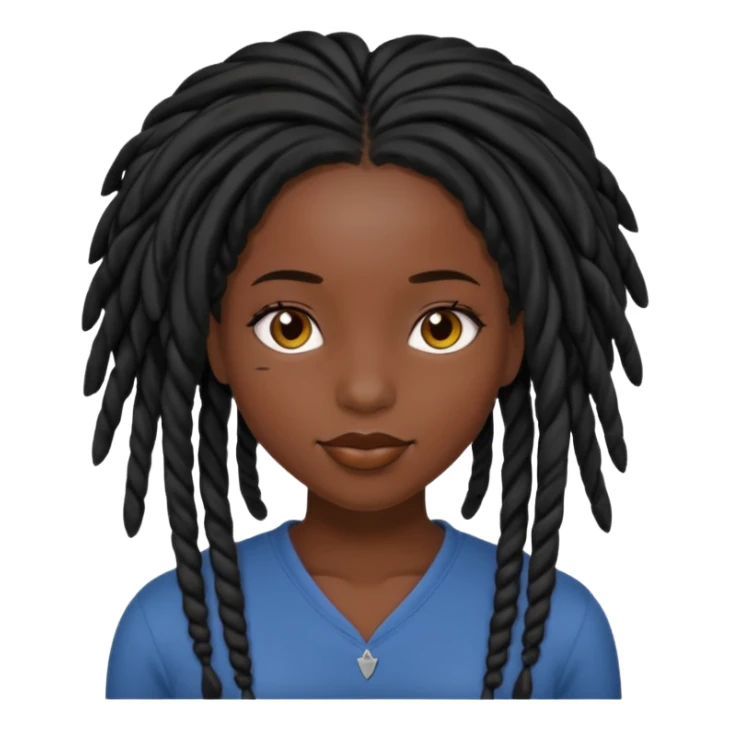 a pretty black girl with black, pretty locs sticker