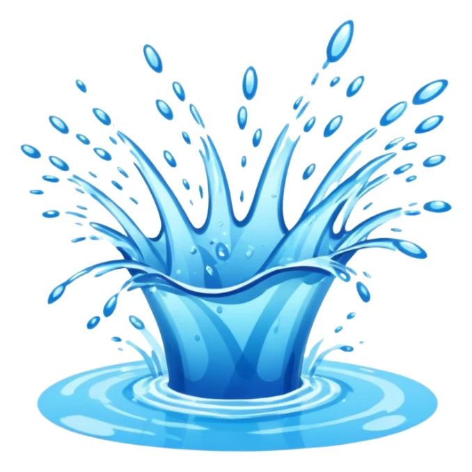 chaotic water splash from jumping into swimming pool sticker