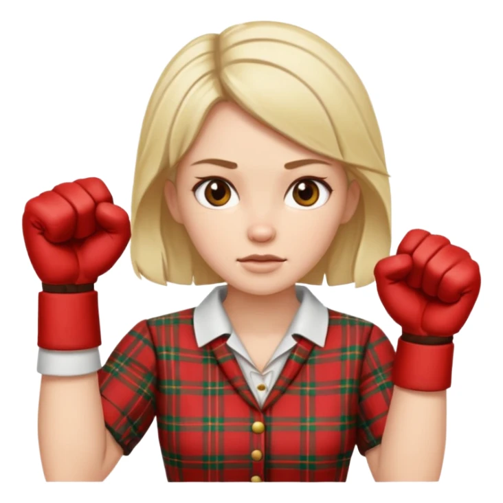 Scottish woman with fists up sticker