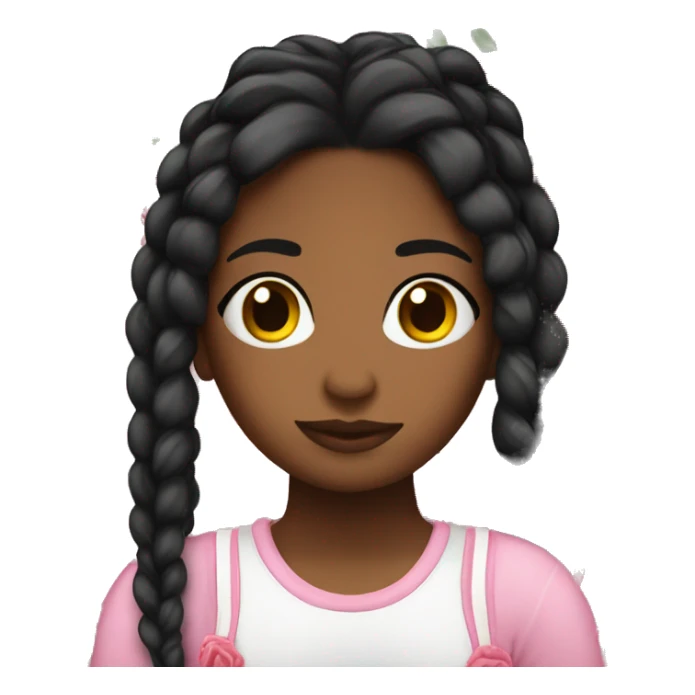 Chica negra con trenzas rosas sticker