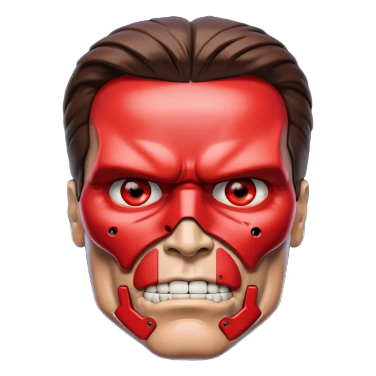 half face metal Terminator Arnold Schwarzenegger Red eyed  sticker