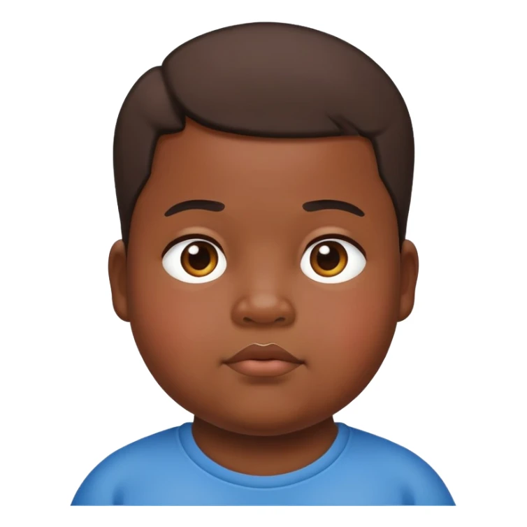 light but dark skin short fat kid with double chin sticker