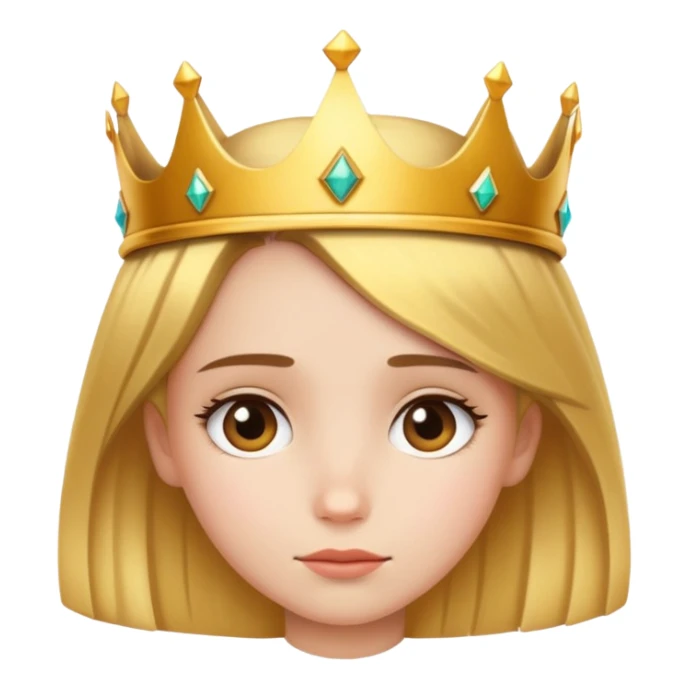Cooper girl with crown on her head being shy sticker