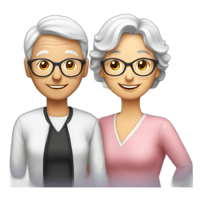 Seniors together with older lady teacher sticker
