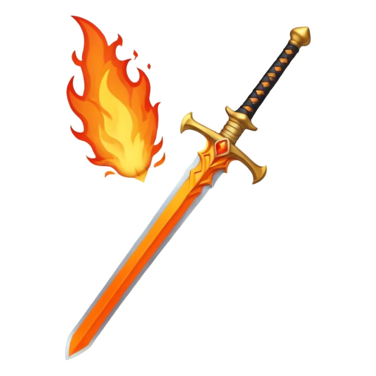 sword of flames striking down sticker