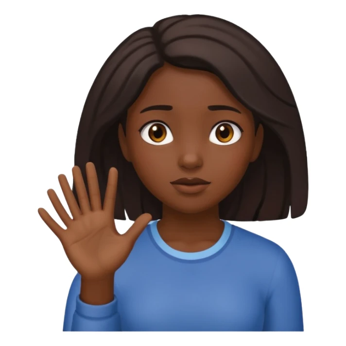 Dark skin girl asking for money with hand out sticker