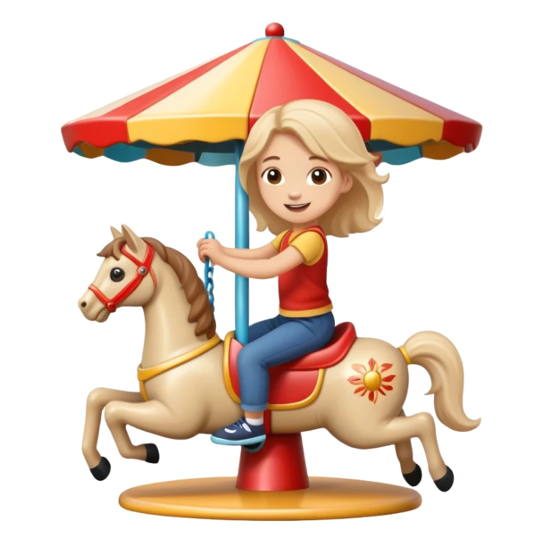 child spinning on a playground merry-go-round, cheerful and playful sticker