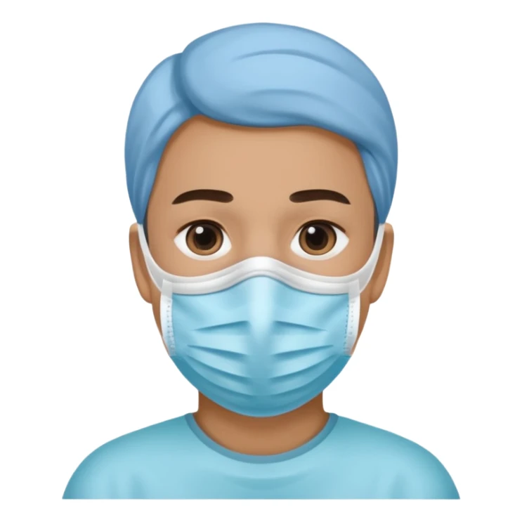 une personne avec un maque covid sticker