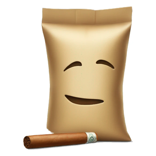 a bag of flour smokes a cigar sticker