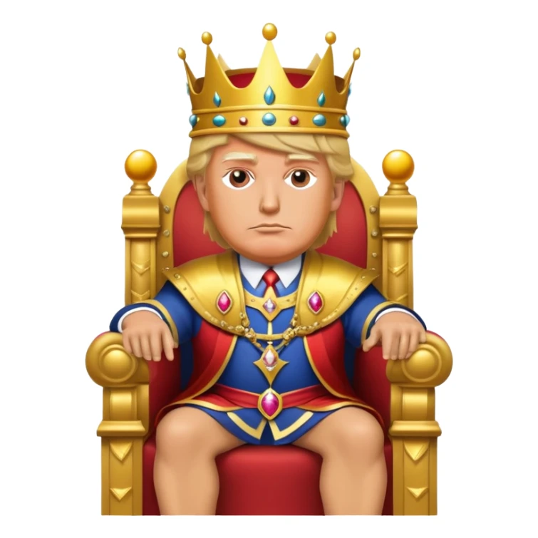 Donald Trump sitting on a throne wearing a Crown  sticker