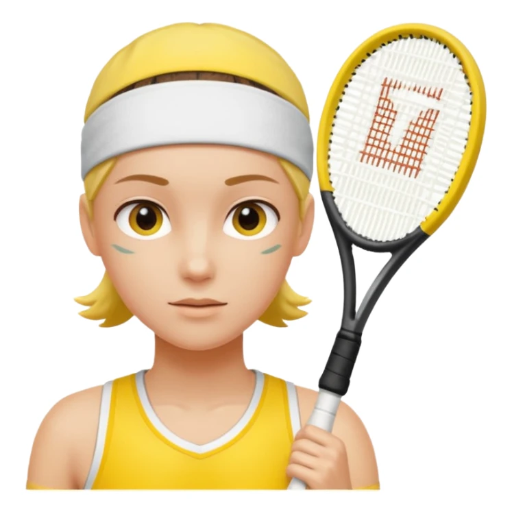 tennisplayer with sweatband, yellow color. sticker