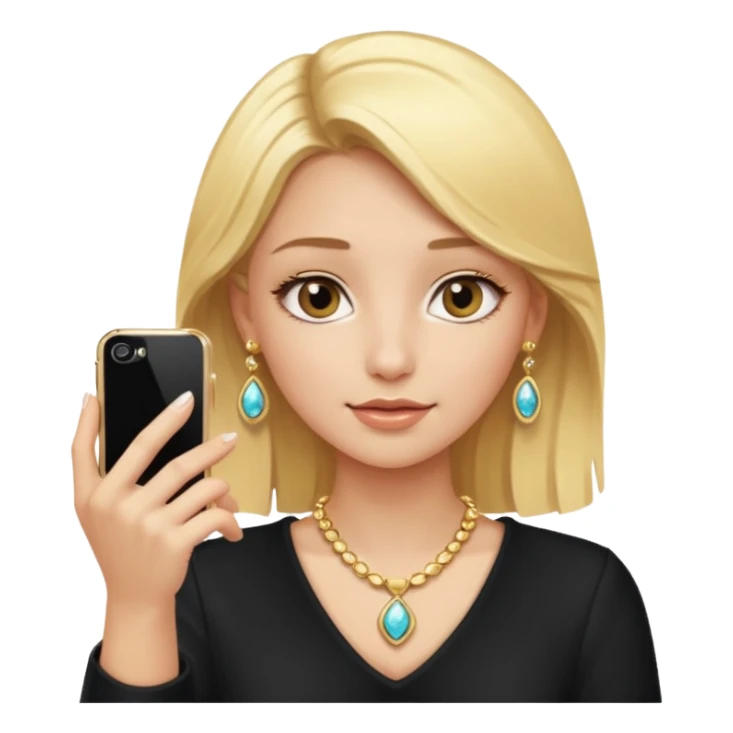 phone selfie blonde jewelry girl sticker