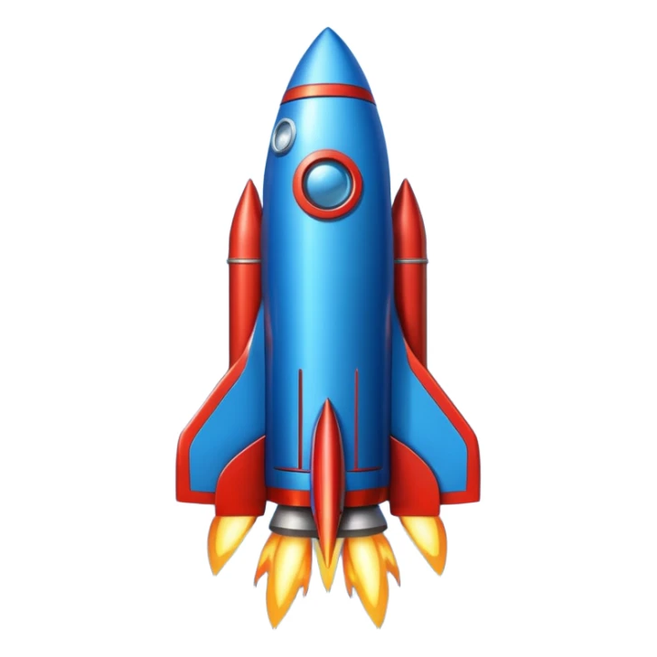 an all blue rocket ship no gold or red sticker