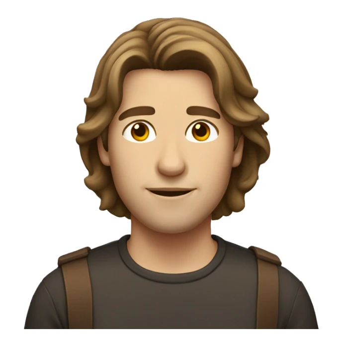 Guy with shoulder-length brown hair sticker