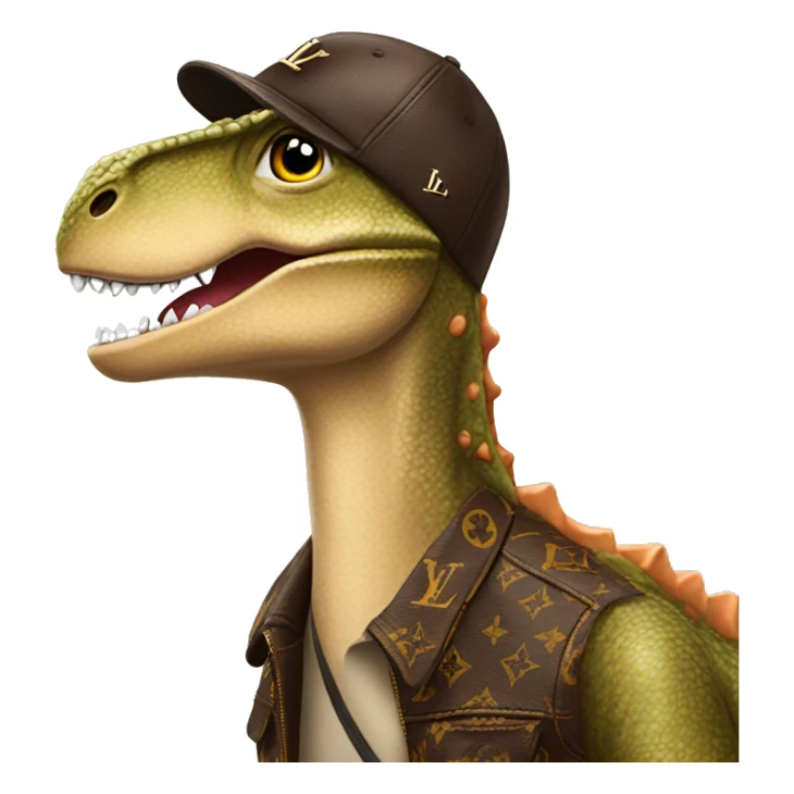 Dinosaur wearing louis Vuitton beanie  sticker