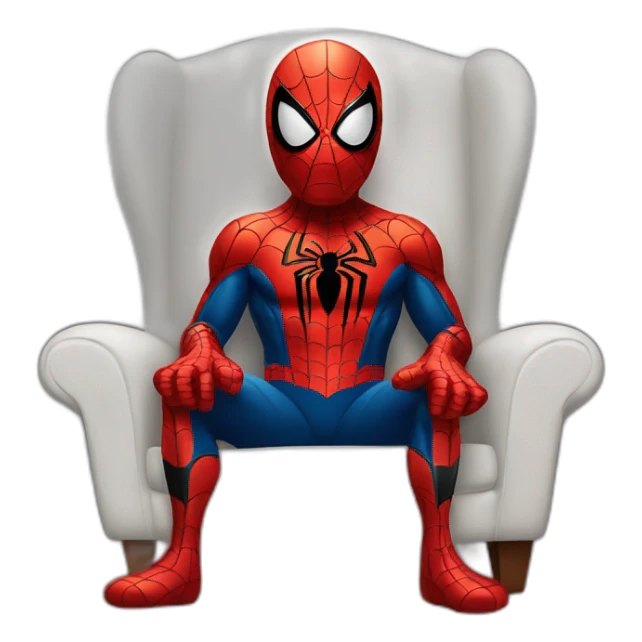 spiderman relaxing in chair sticker