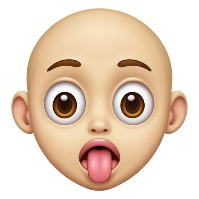 retarded silly face huge eyes tongue out sticker