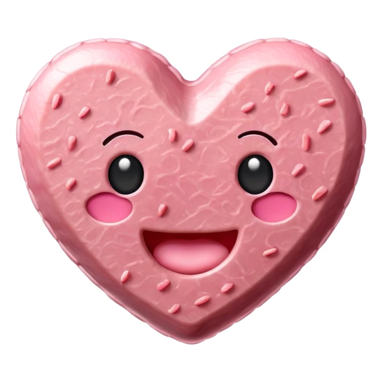 kawaii heart EMOJI made of SPAM MEAT sticker