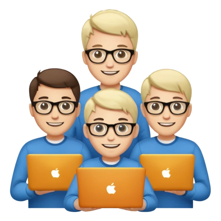 Group of 4 vibe coders, all male and white skinned  sticker