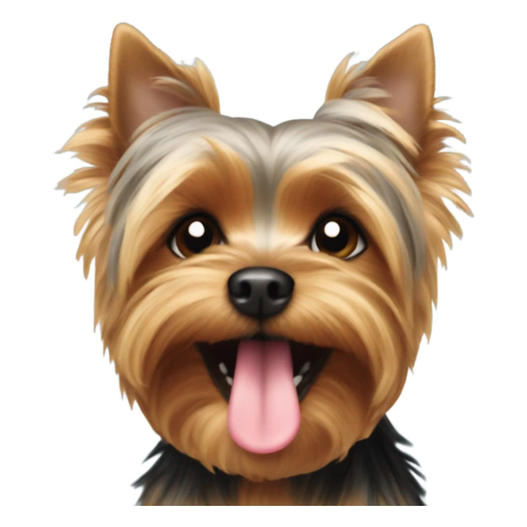 Yorkie with tongue out sticker